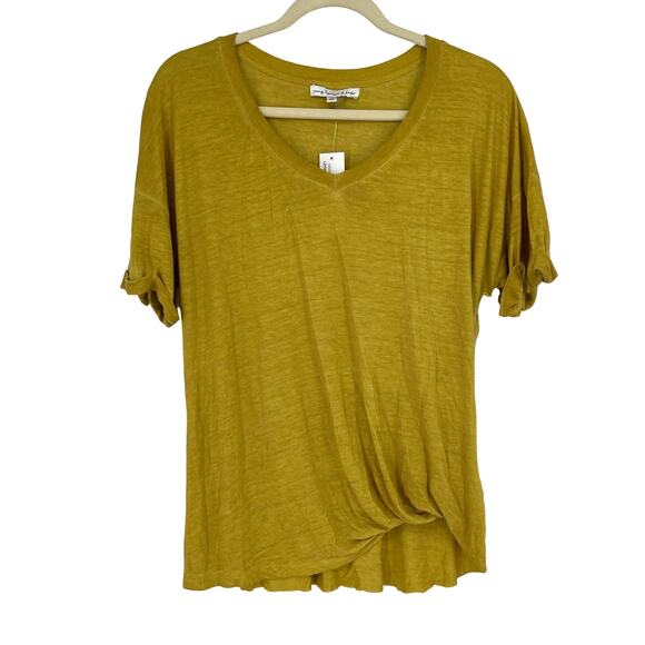 Young Fabulous & Broke Tops - Young Fabulous & Broke Mustard Yellow Linen Top Medium NWT